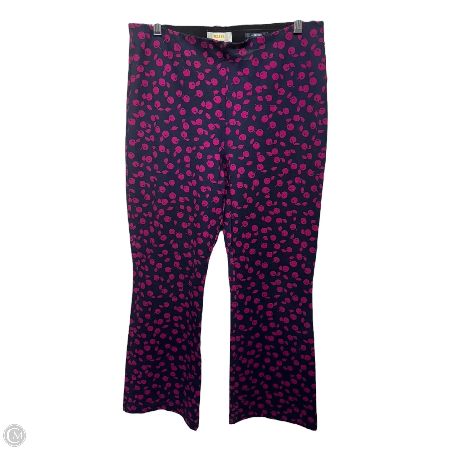 The Margot Pants Cropped By Maeve In Navy & Cherry Print, Size: S
