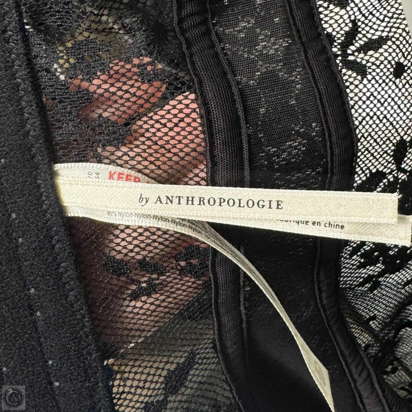 Lace Peplum Corset Tank By Anthropologie In Black, Size: M