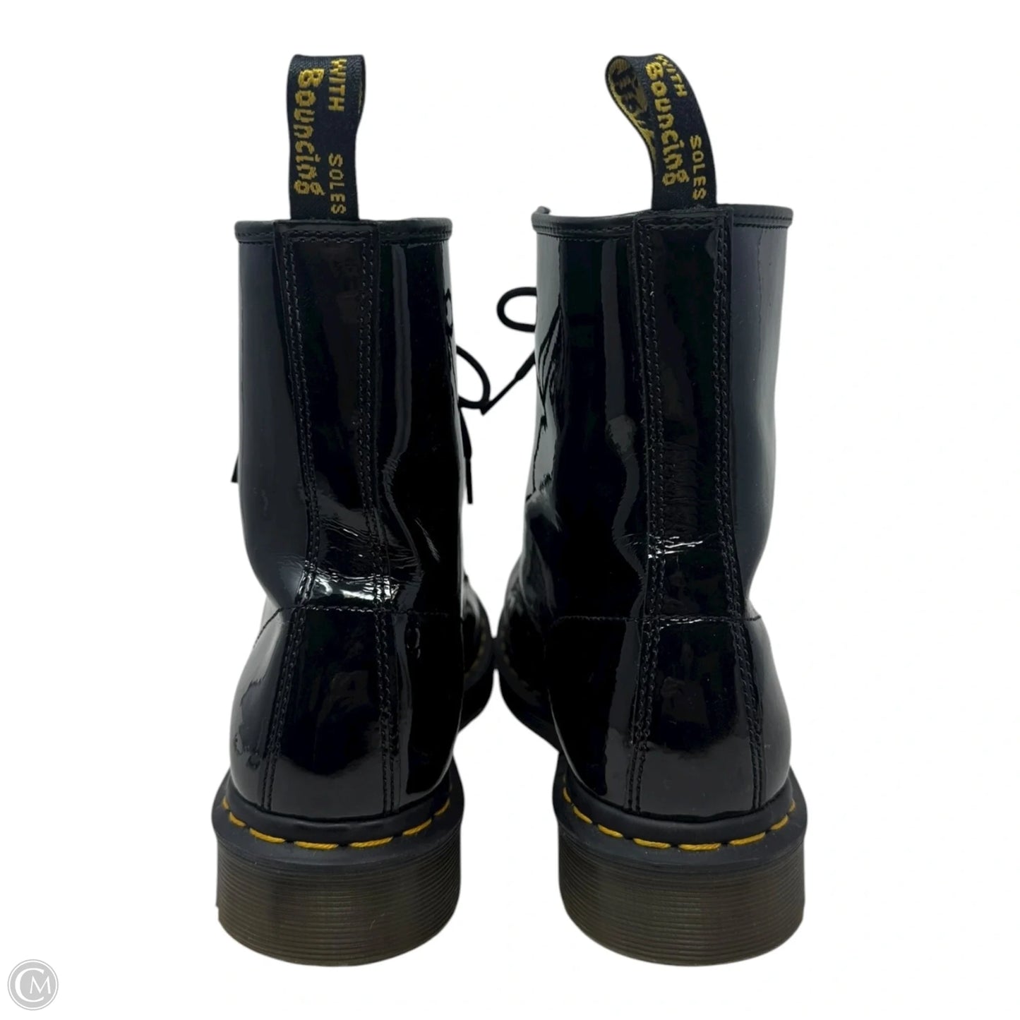 1460 Patent Boots Ankle Flats By Dr Martens In Black, Size: 11