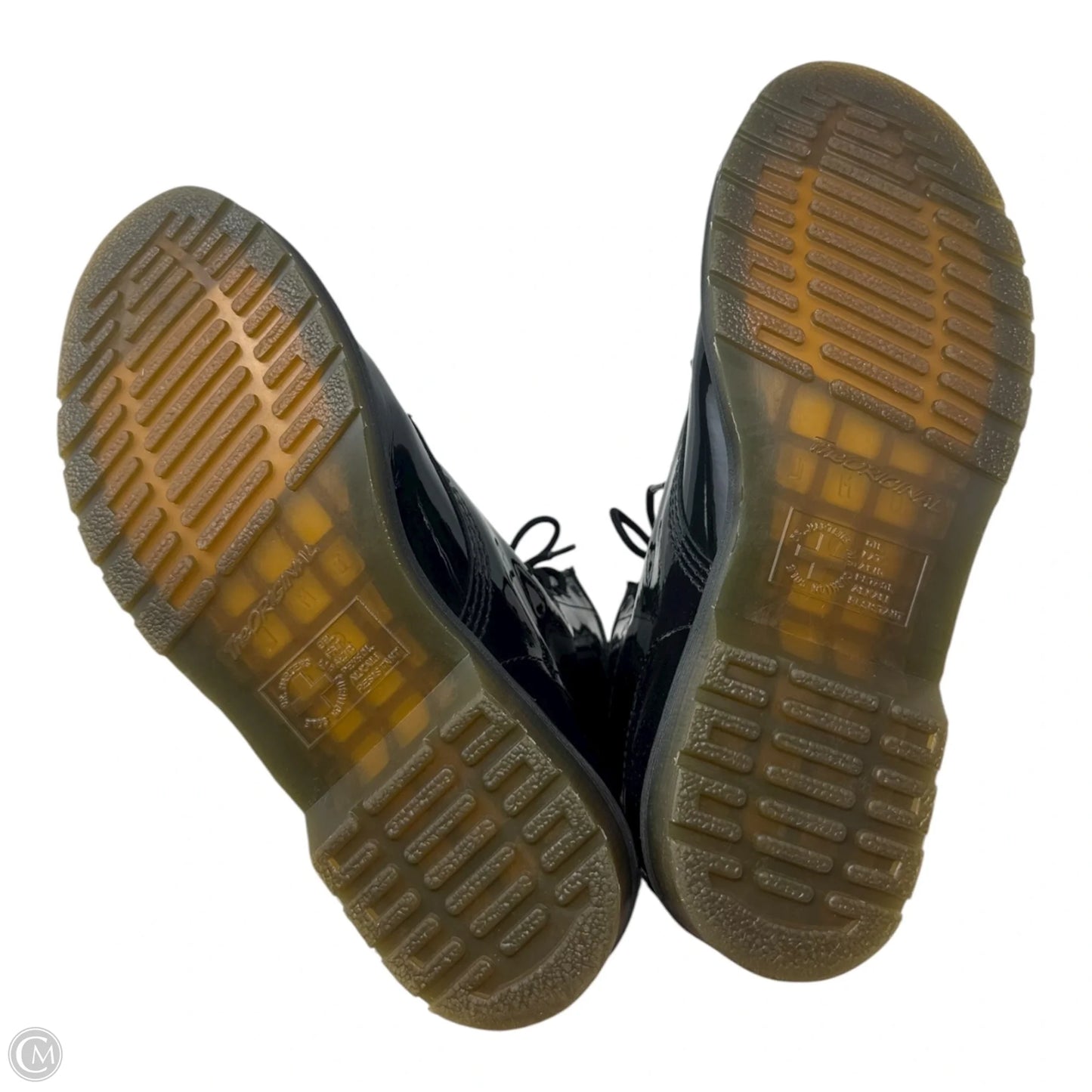 1460 Patent Boots Ankle Flats By Dr Martens In Black, Size: 11