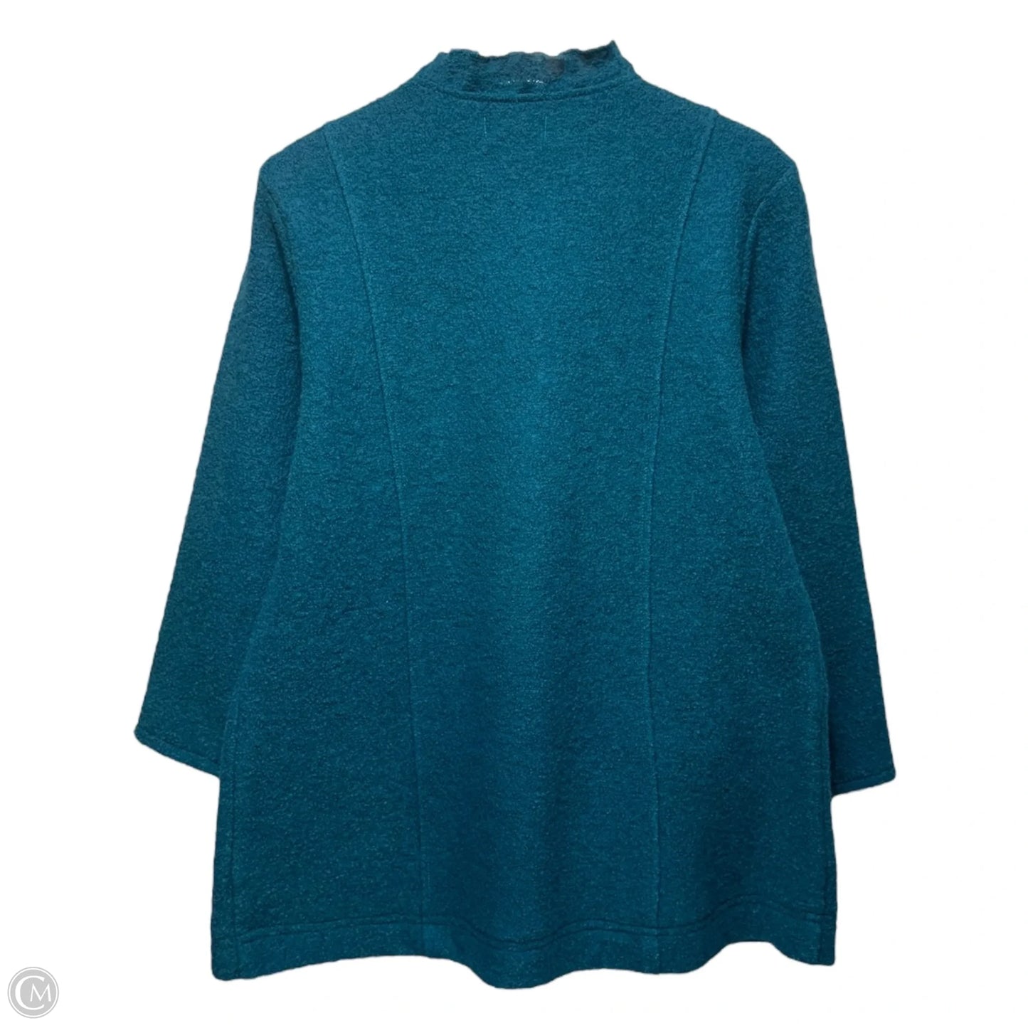 Boiled Wool Peacoat By Appleseeds In Teal, Size: L