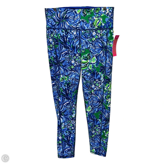 Weekender High Rise Athletic Legging Pants Designer By Luxletic Lilly Pulitzer In Blue & Green, Size: L