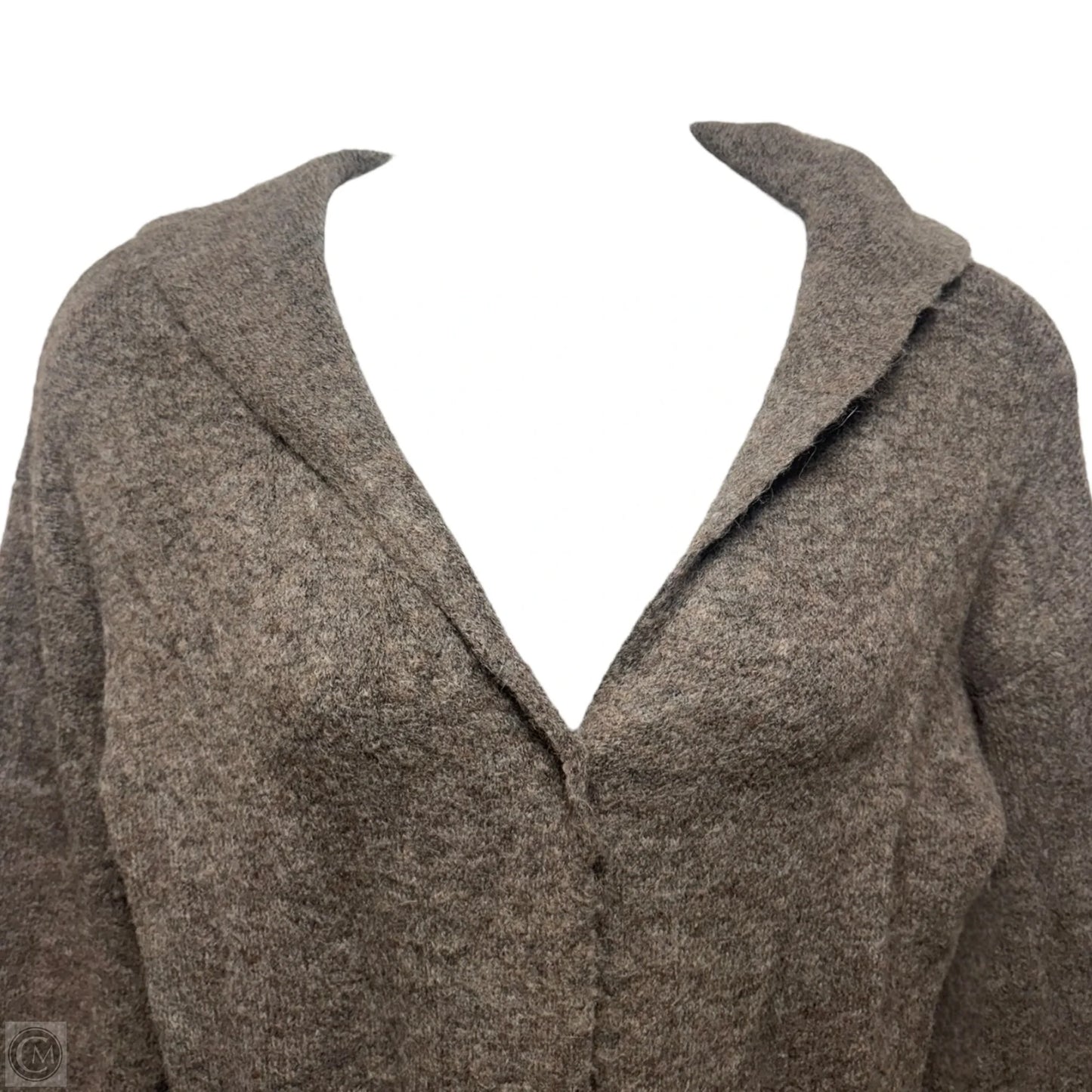 Vivi Cropped Cashmere Blend Cardigan w/ Hood By Beryll In Mocha, Size: Osfm