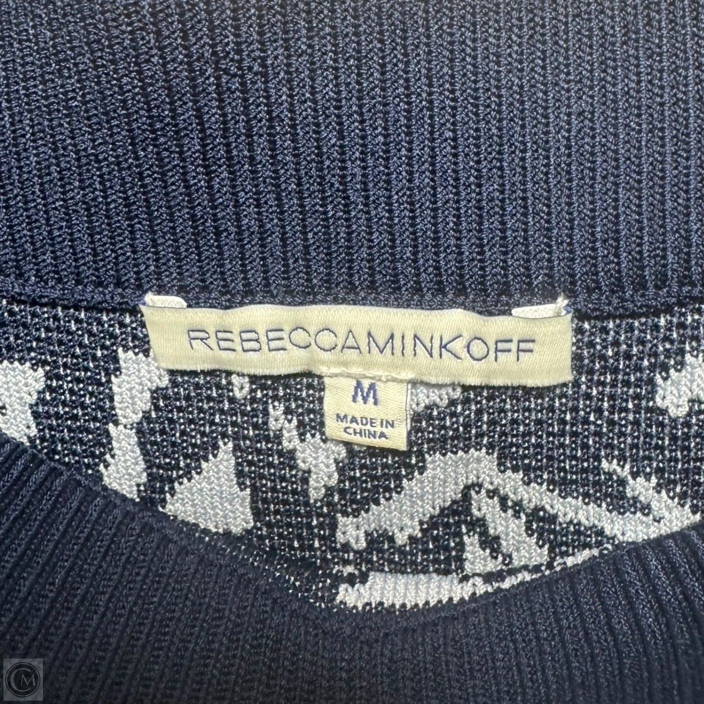 Okina Jacquard Pencil Skirt Designer By Rebecca Minkoff In Blue & White, Size: M