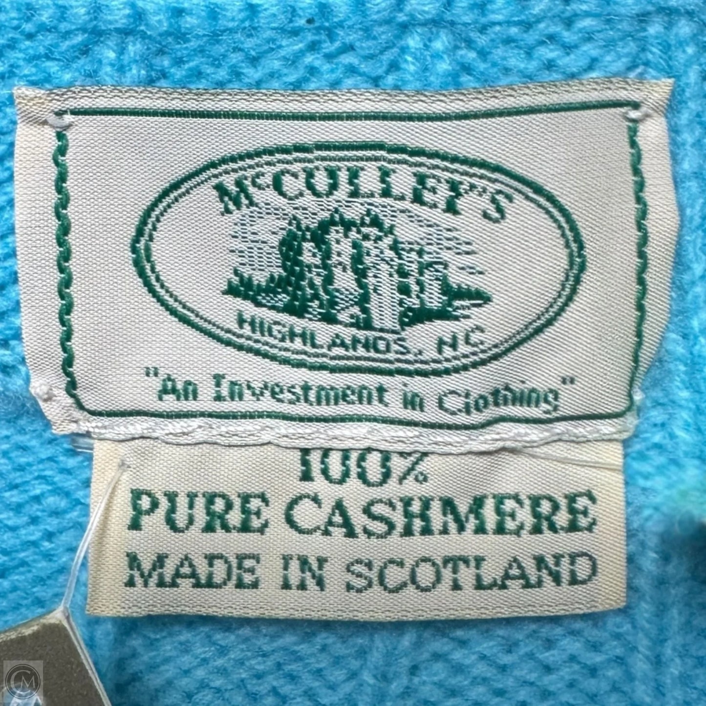 Cashmere Cable Crew Sweater By McCulley’s In Blue, Size: XL