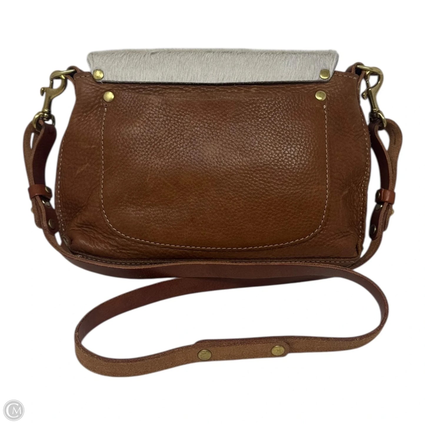 Cow Flap Crossbody Handbag Leather By Mi Casa Bella, Size: Small