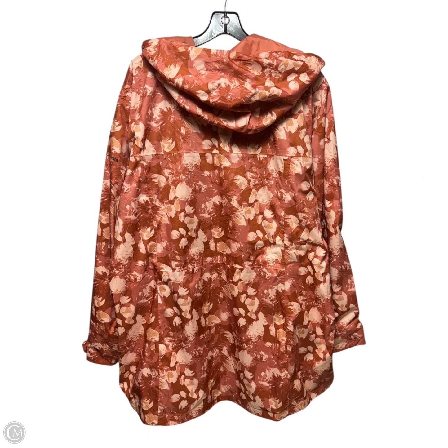 Jacket Windbreaker By Columbia In Orange & White, Size: 3x