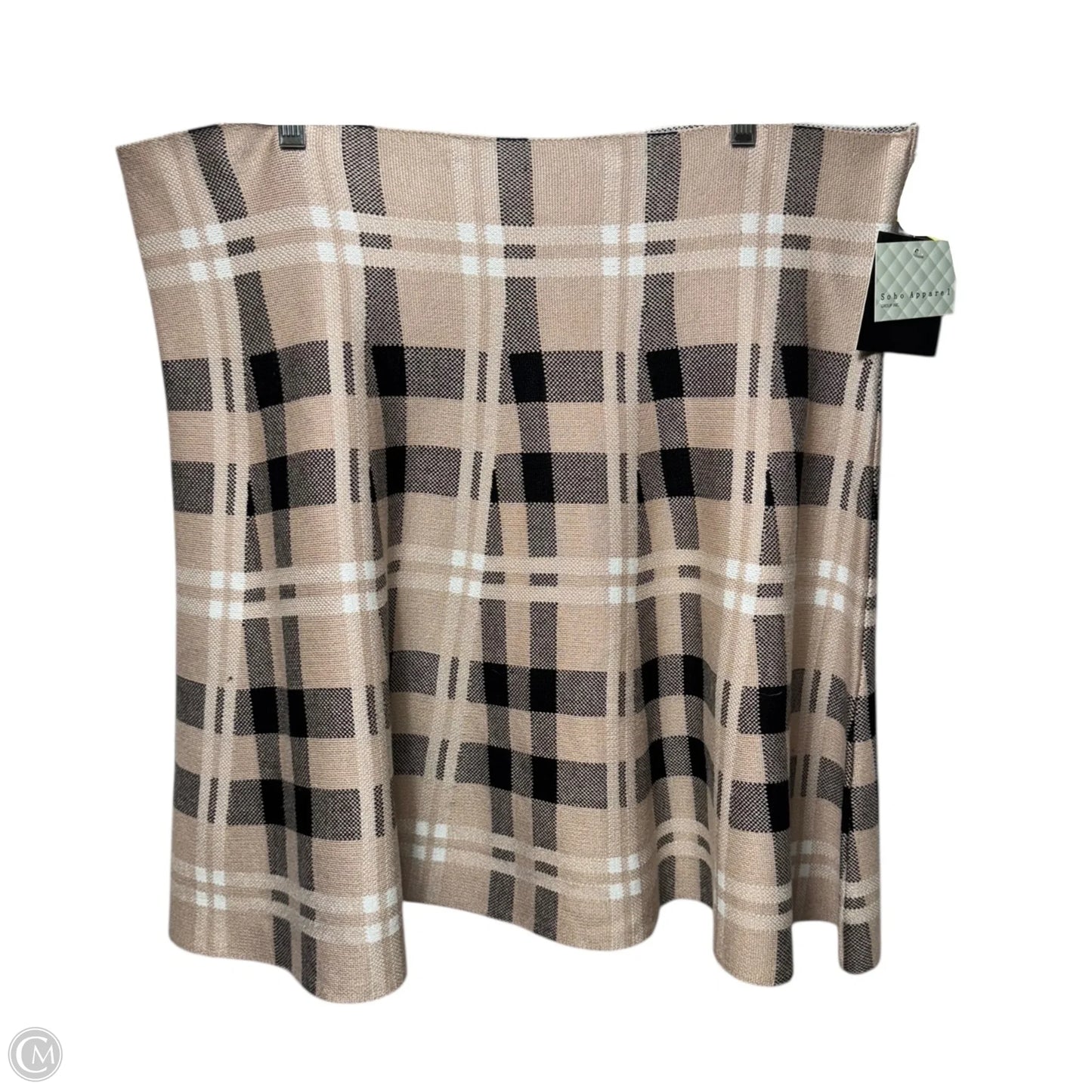 Knit Skirt Mini & Short By Soho Apparel In Plaid Pattern, Size: 3x
