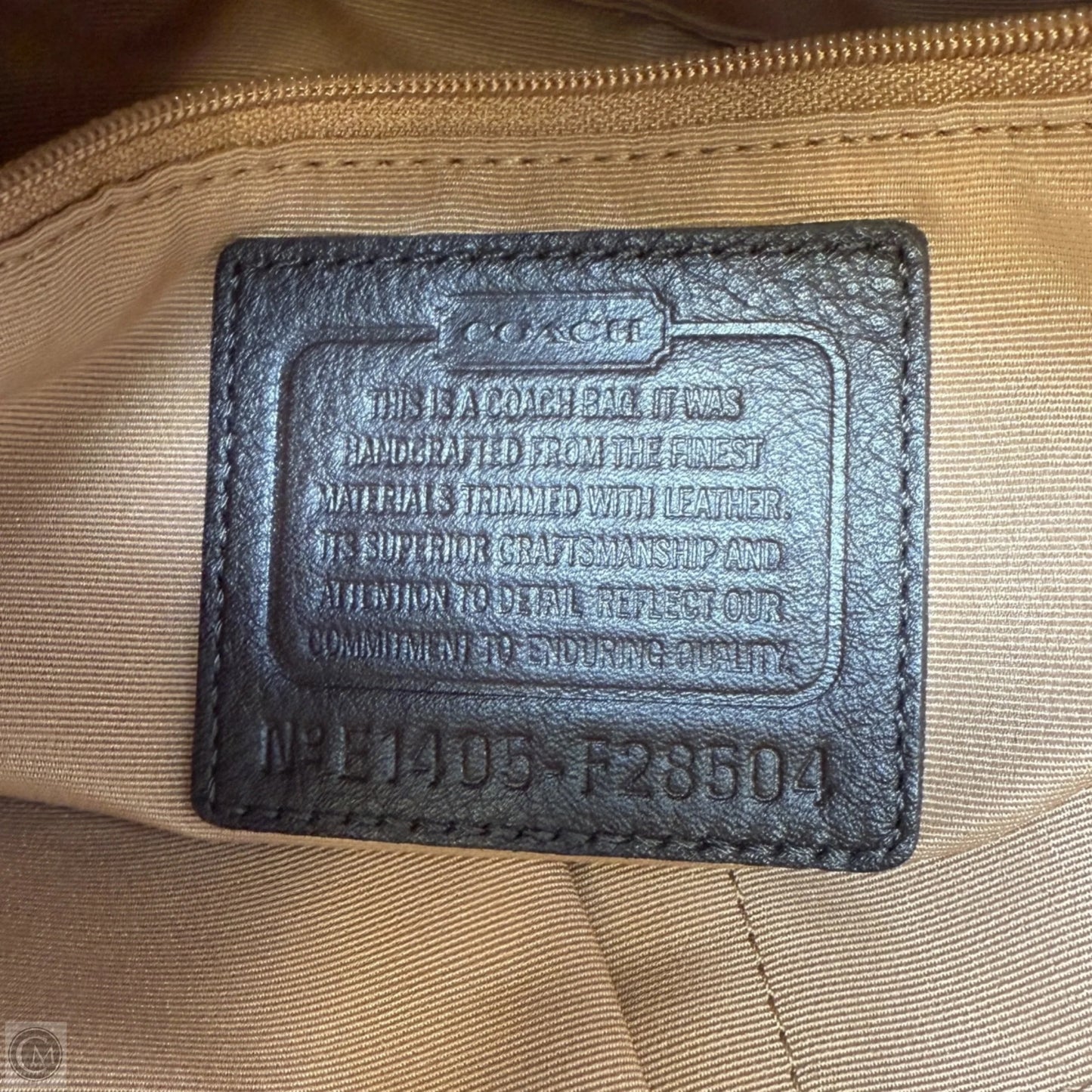 Vintage Signature Stripe 6CM Tote Designer By Coach, Size: Medium