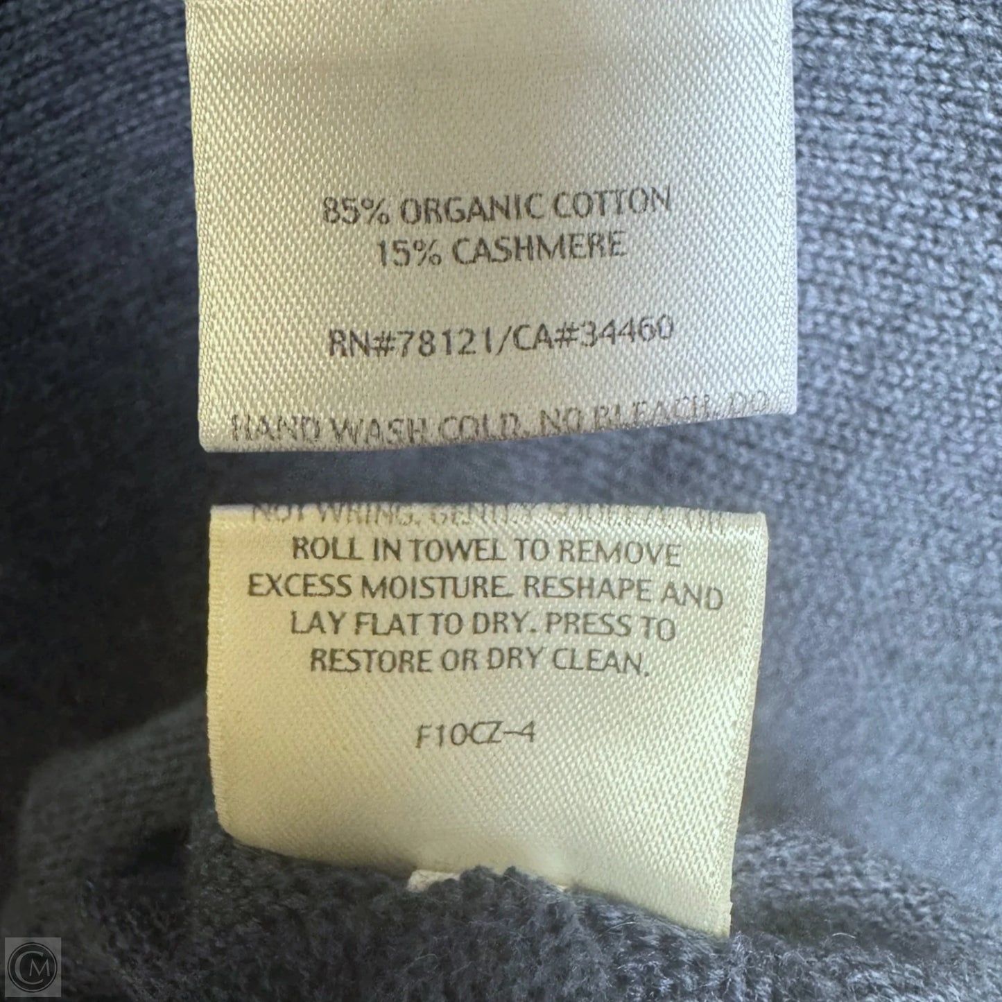 Cotton-Cashmere Blend Sweater Short Sleeve By Eileen Fisher In Blue, Size: M