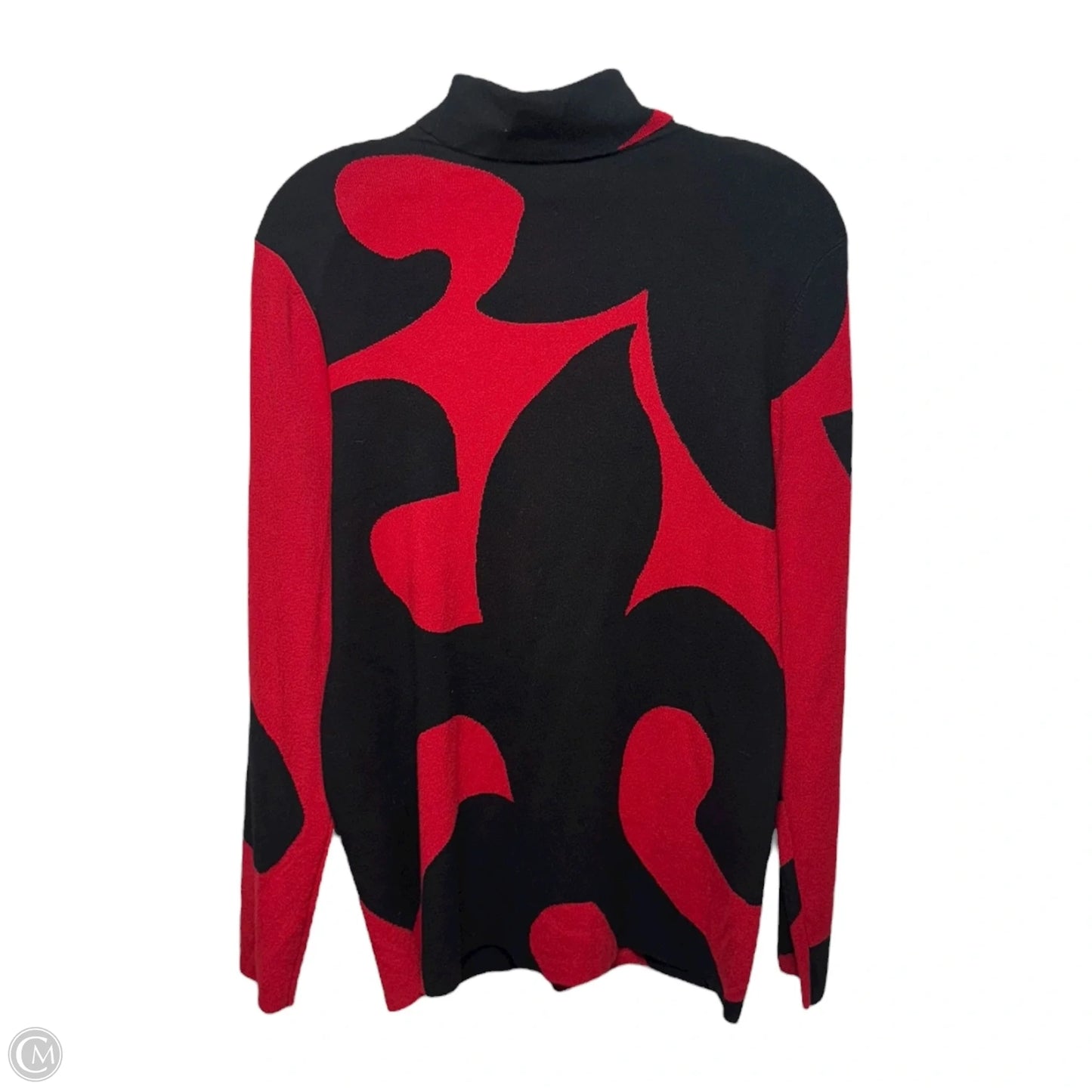 Turtleneck Sweater By Chicos In Black & Red, Size: L