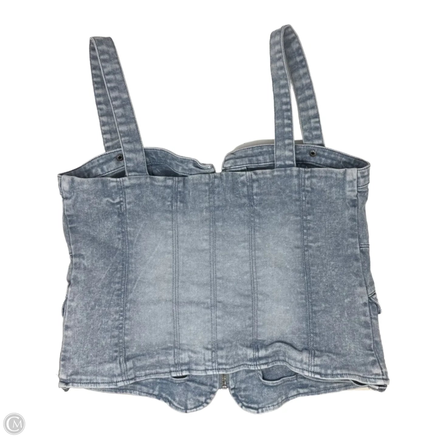 Zip Top Sleeveless By Free People In Blue Denim, Size: M