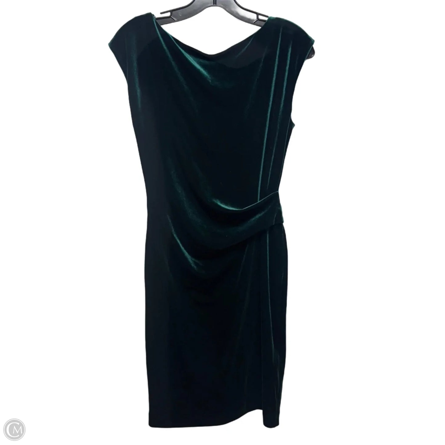 Velvet Cowl Neck Ruched Bodycon Cocktail Dress By Vince Camuto In Green, Size: 6
