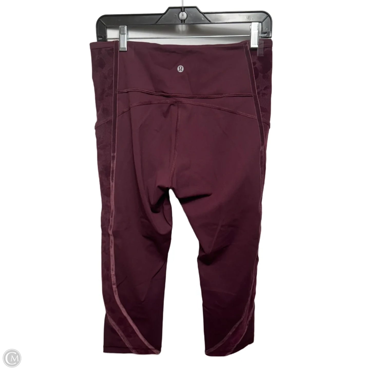 Wunder Under Athletic Leggings Capris By Lululemon In Maroon, Size: 10