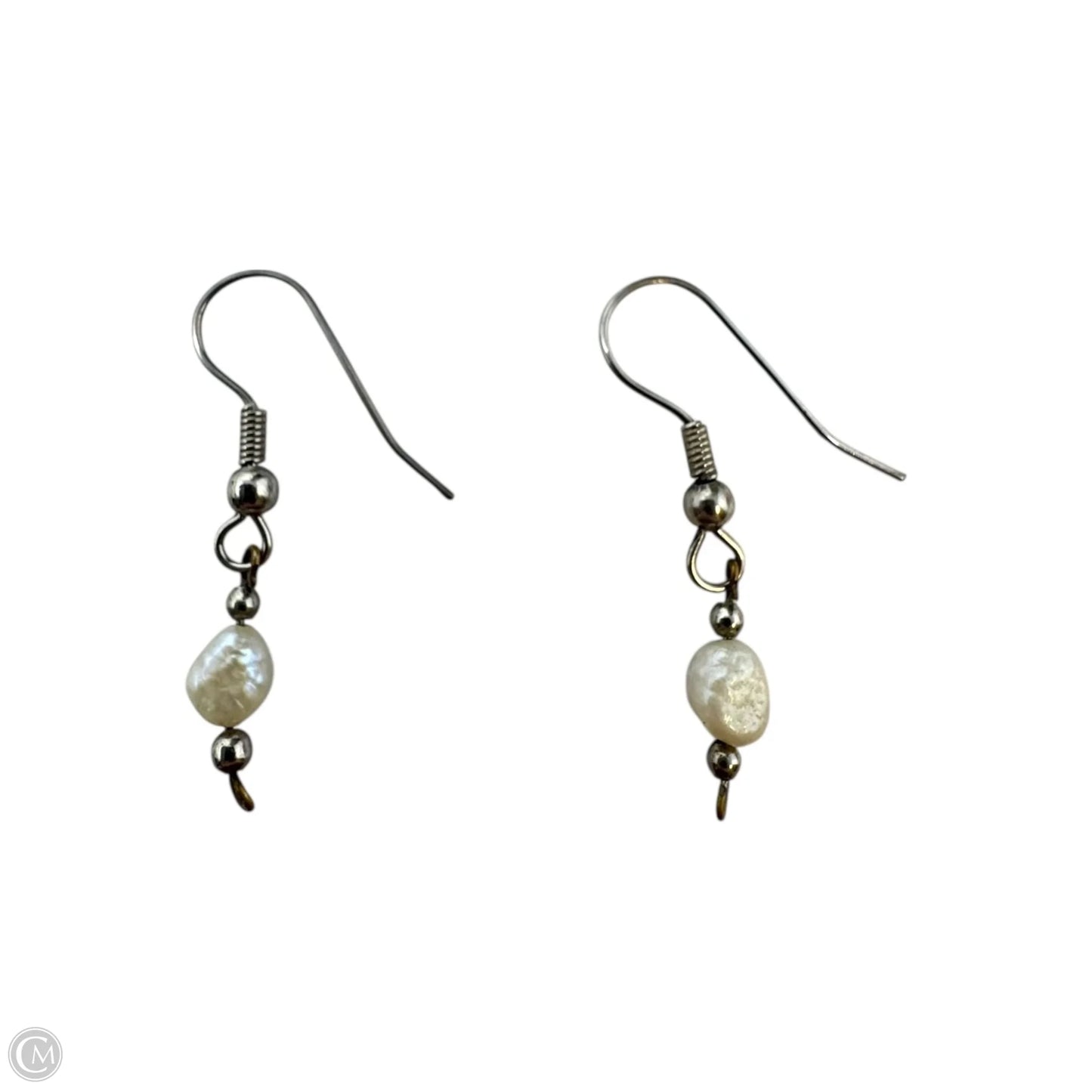 Tiny Dangle Pearl Earrings Sterling Silver