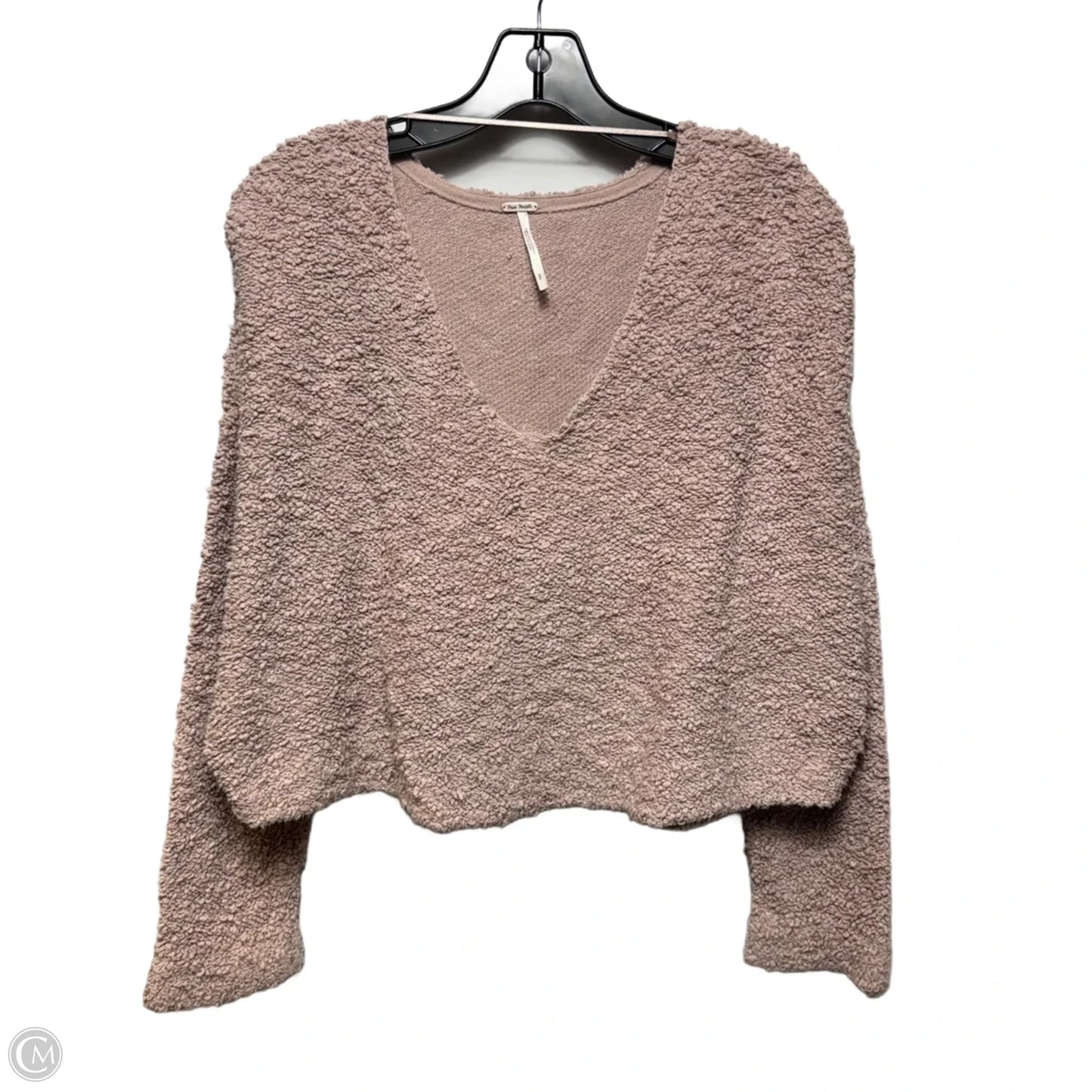 Popcorn Cropped Pullover Sweater By Free People In Mauve, Size: S