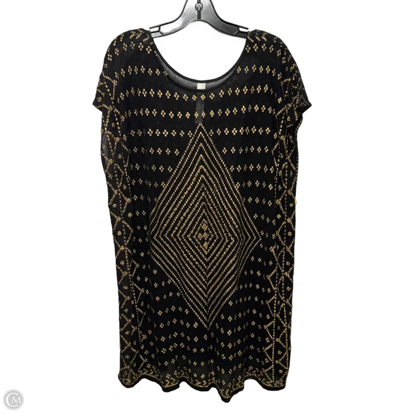 New Romantics Bronze Beaded Poncho Tunic By Free People In Black & Gold, Size: XS