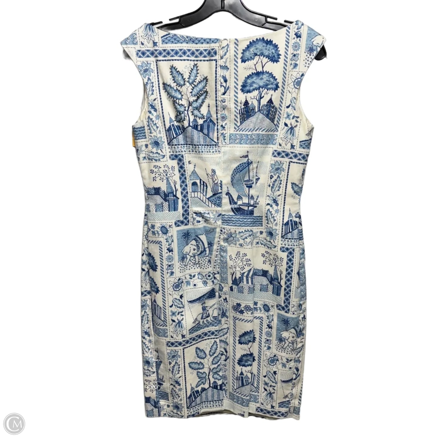 Beaded Dress Casual Midi By Maggy London In Blue & Cream, Size: 6