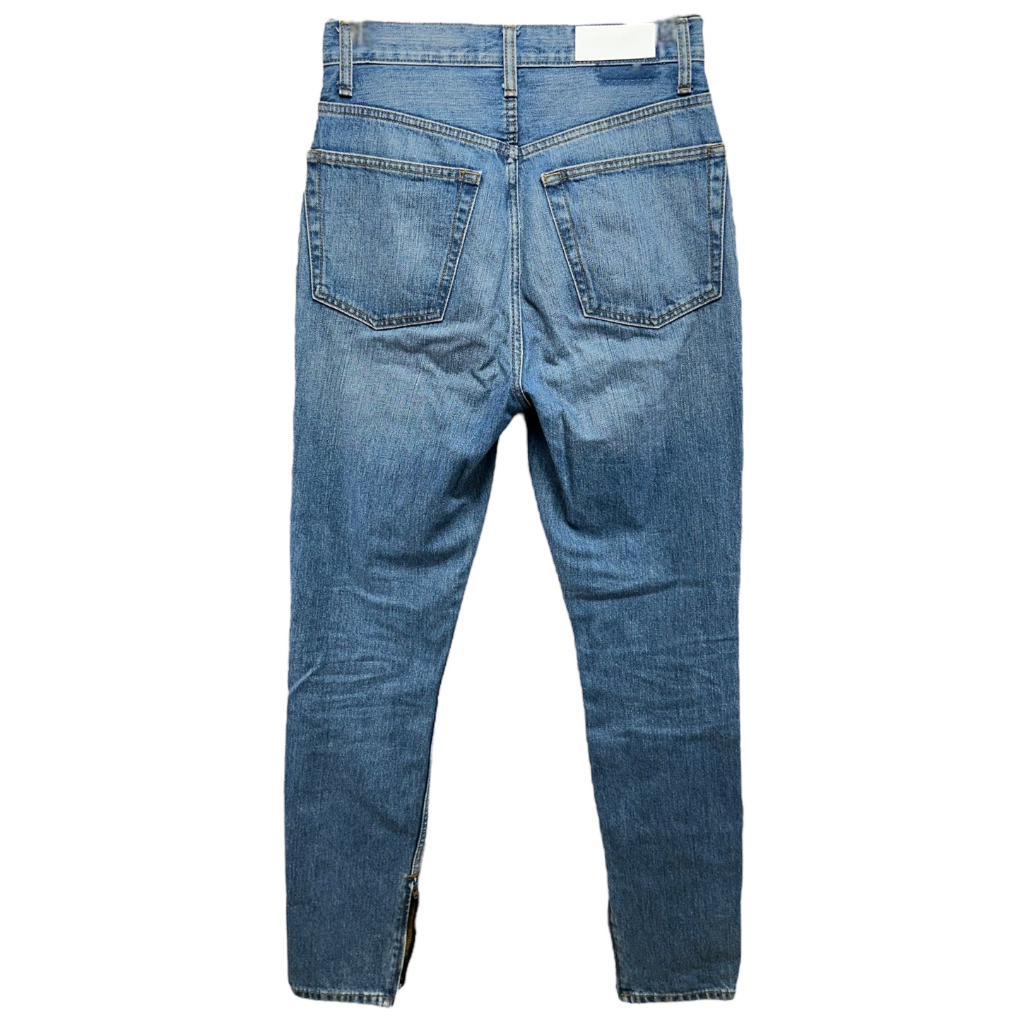 Original 90’s Ankle Zip Jeans By Re-Done In Blue Denim, Size: 4/27