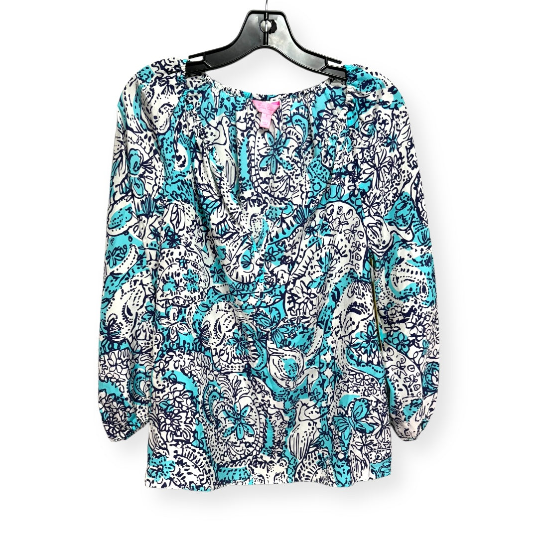 Sarabeth Shorely Silk Top Designer By Lilly Pulitzer In Hippy Hippy Shake Size: S