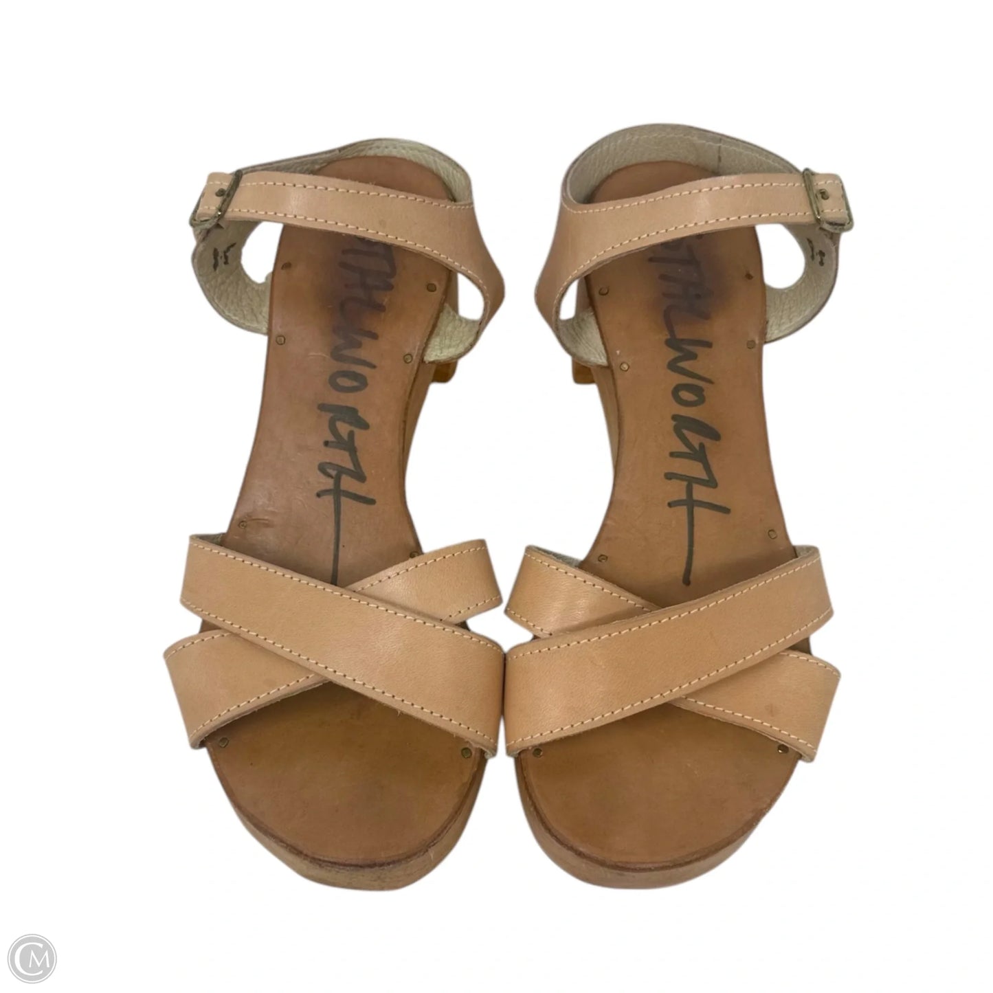 Wood Heel Sandals By Stalworth In Tan, Size: 8.5