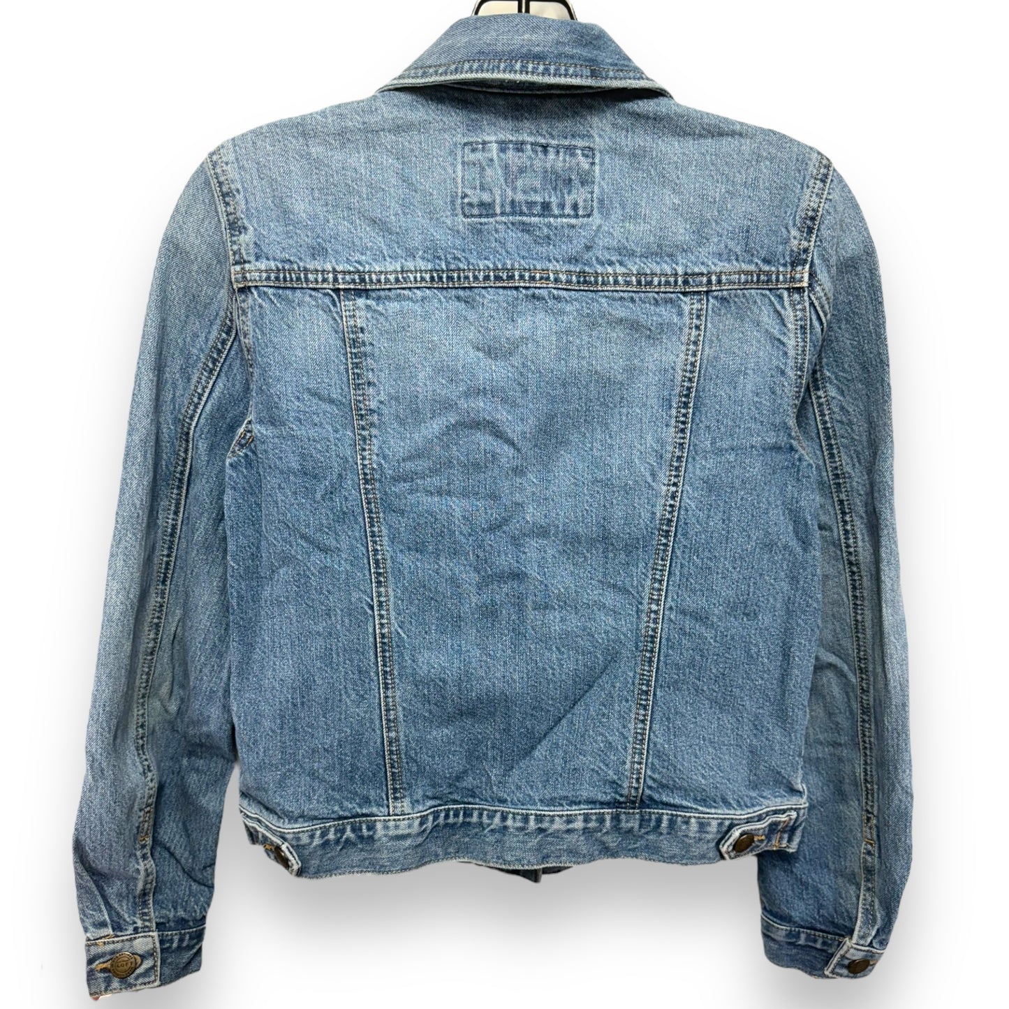 Denim Trucker Jacket By Loft In Blue Denim, Size: Petite XS