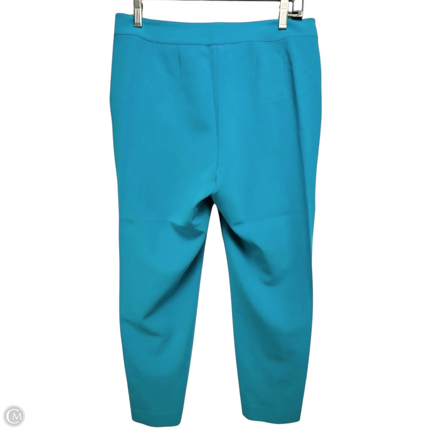Emma Crepe Straight Leg Trousers Designer By St John Collection In Teal Blue, Size: 4
