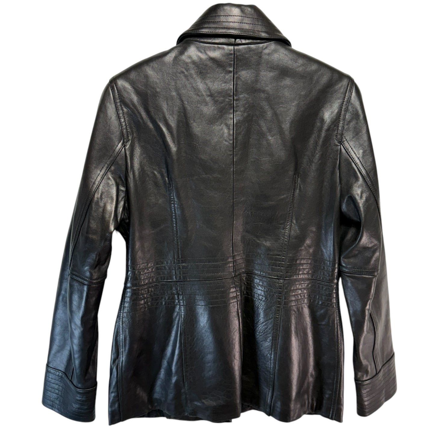 Leather Blazer Jacket By Jones New York In Black, Size: M