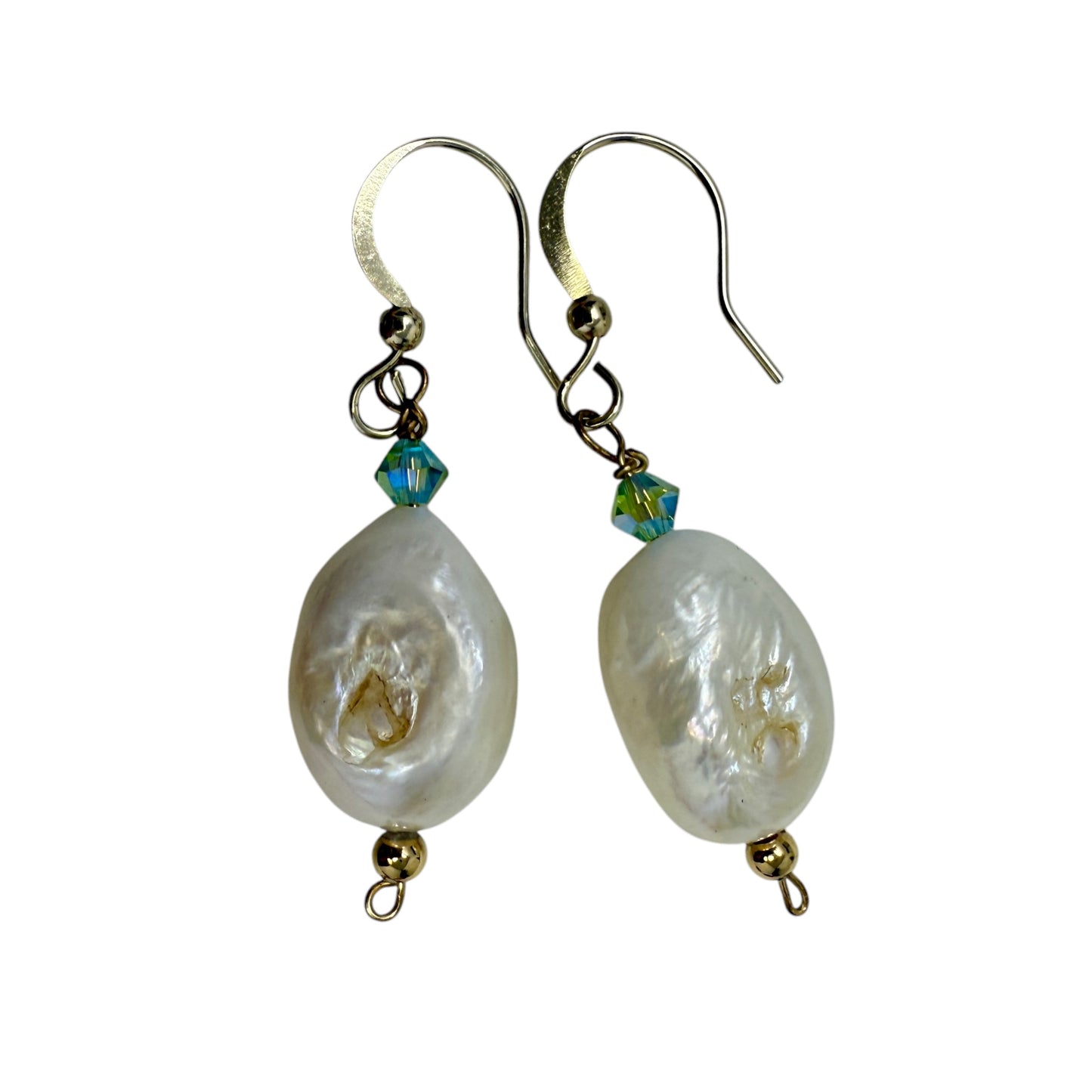 Baroque Pearl & Bead Dangle Earrings By Unbranded