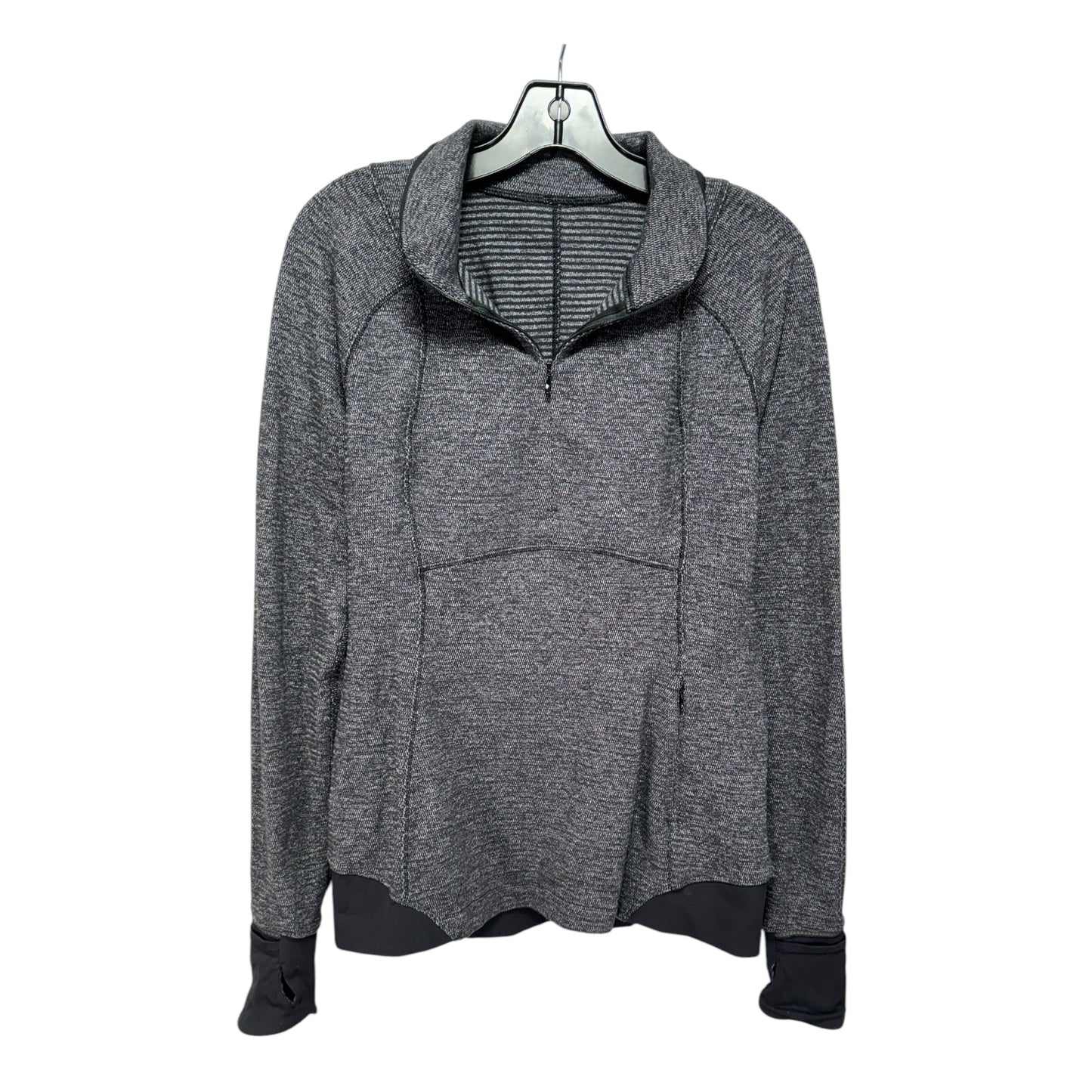 Runderful 1/2 Zip By Lululemon In Mini Check Pique Black Heathered Black / Black, Size: 10