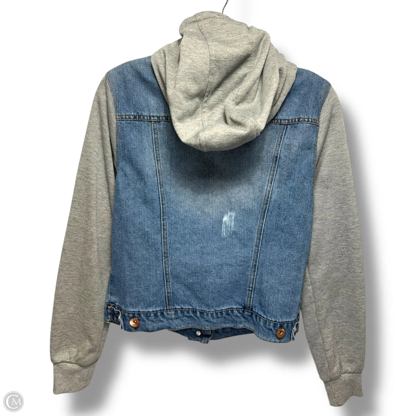 Jacket Denim By Ci Sono In Blue & Grey, Size: M