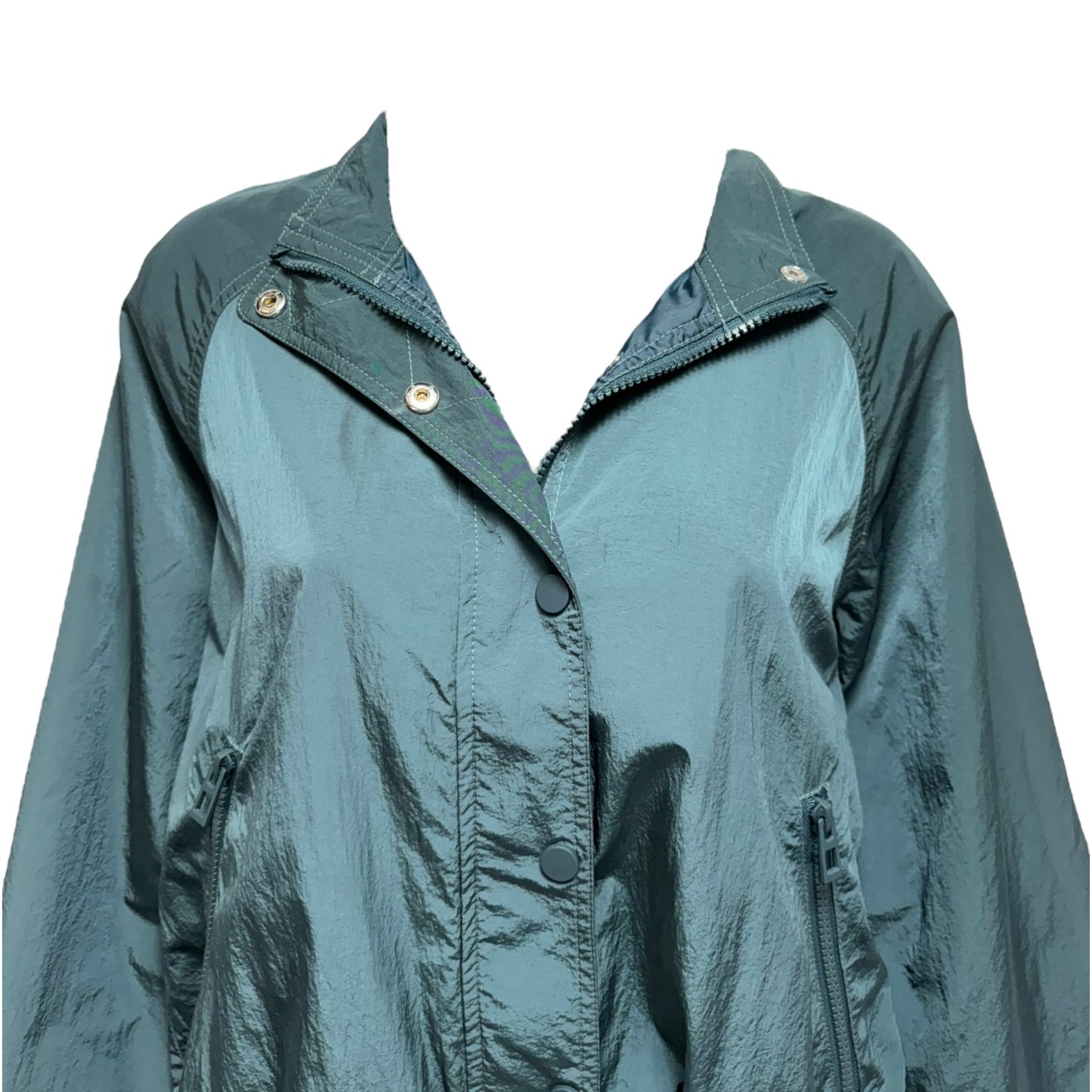 Essentials Shine Track Jacket By Good American In Orion Blue, Size: 2