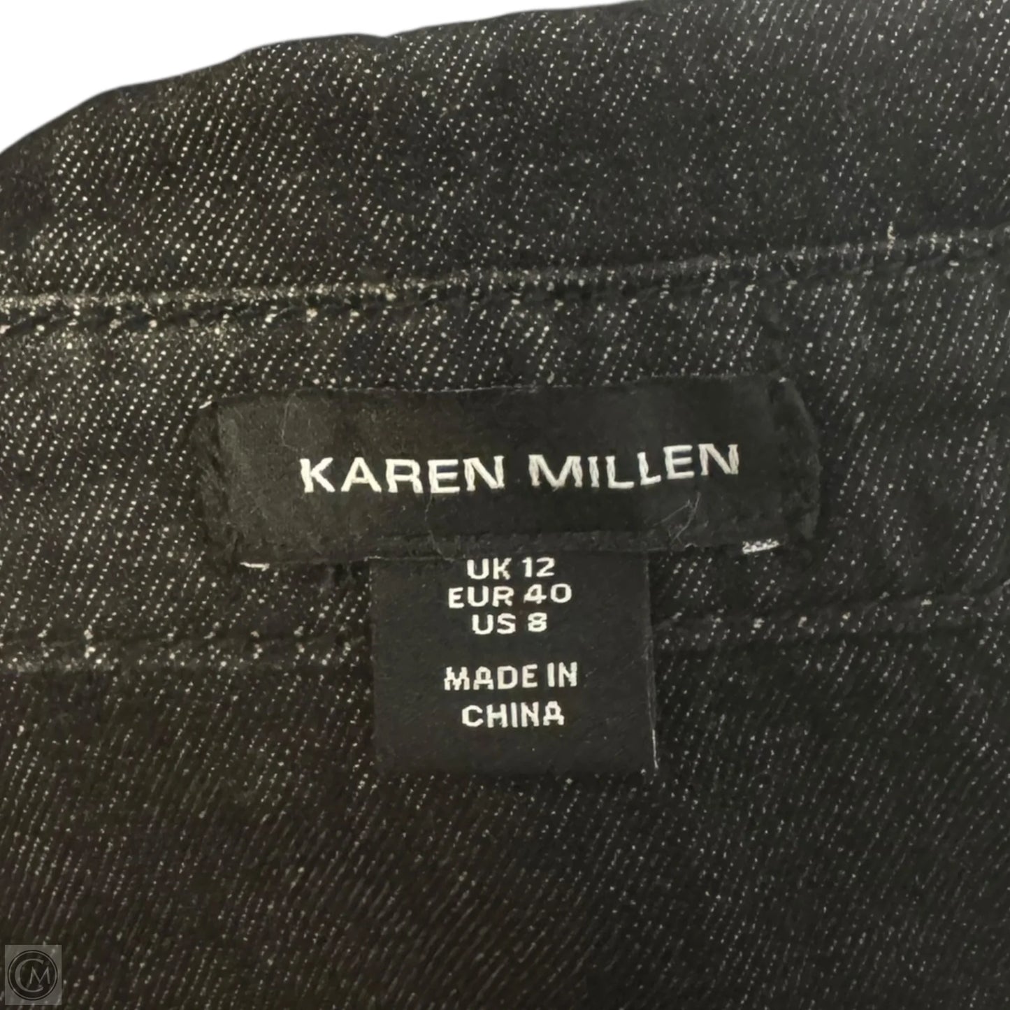 Denim Snap Top Long Sleeve By Karen Millen In Black Denim, Size: 8