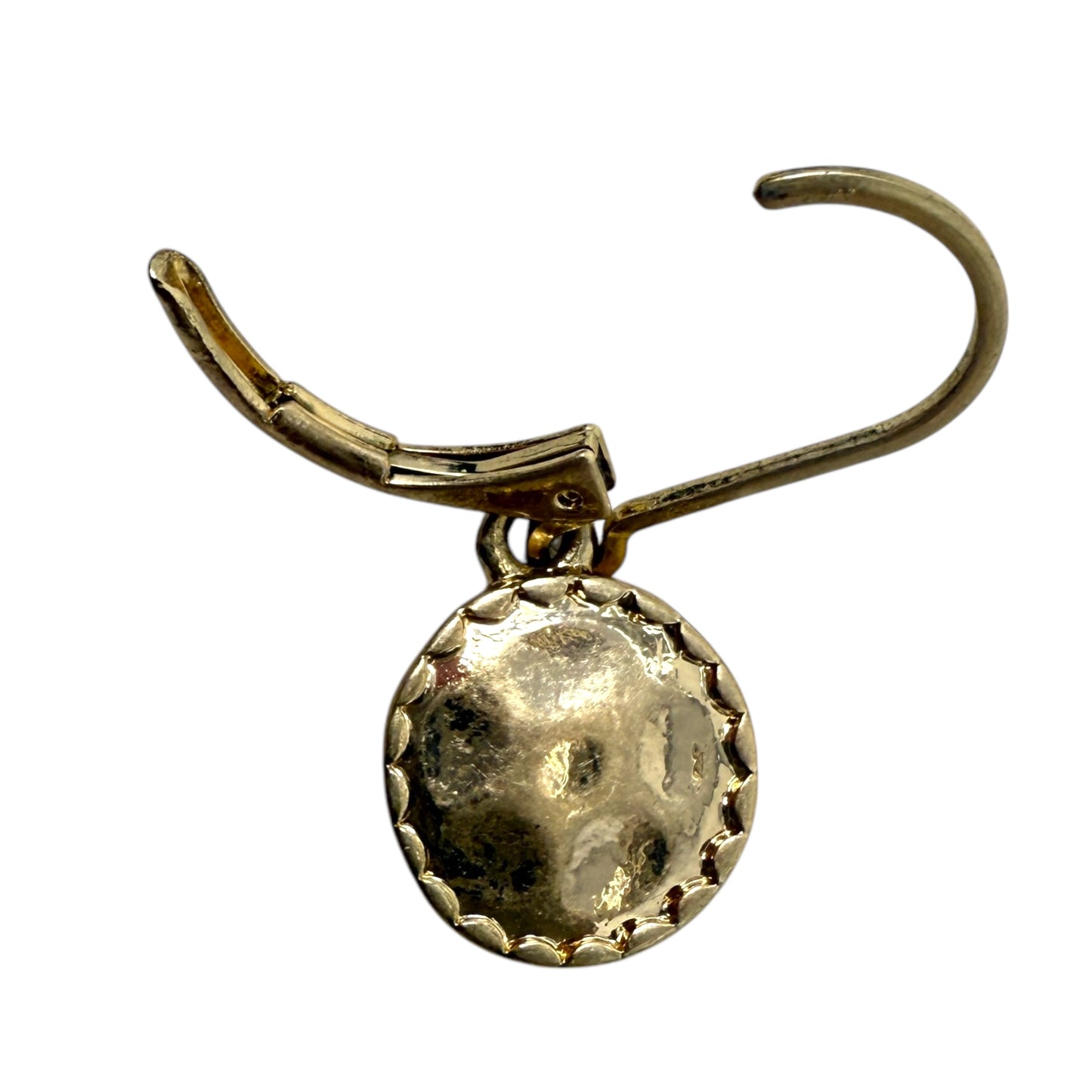 Goldtone Hammered Disk Drop Earrings By Napier