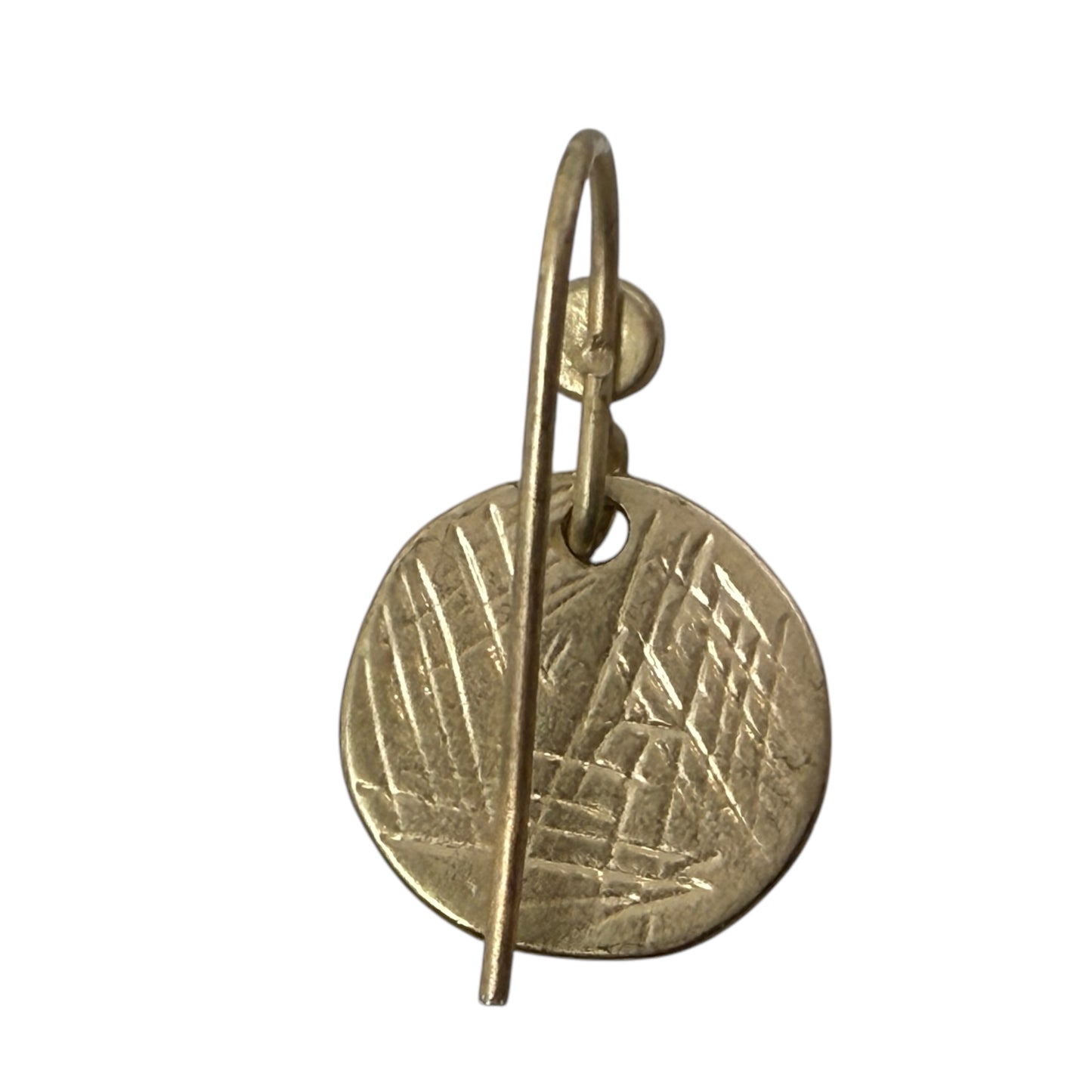 Gold Tone Disc Earrings Dangle/drop By Unbranded