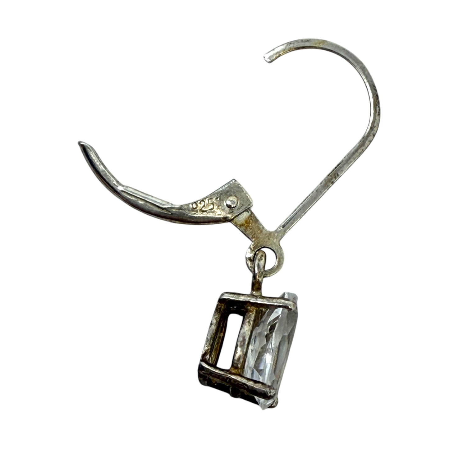 Crystal & Sterling Silver Dangle Earrings By Unbranded