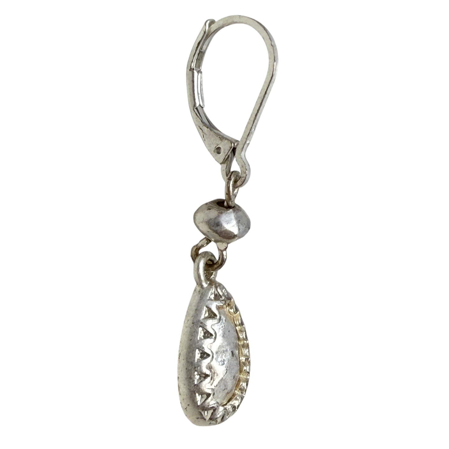 Silver Tone Teardrop Earrings By Unbranded