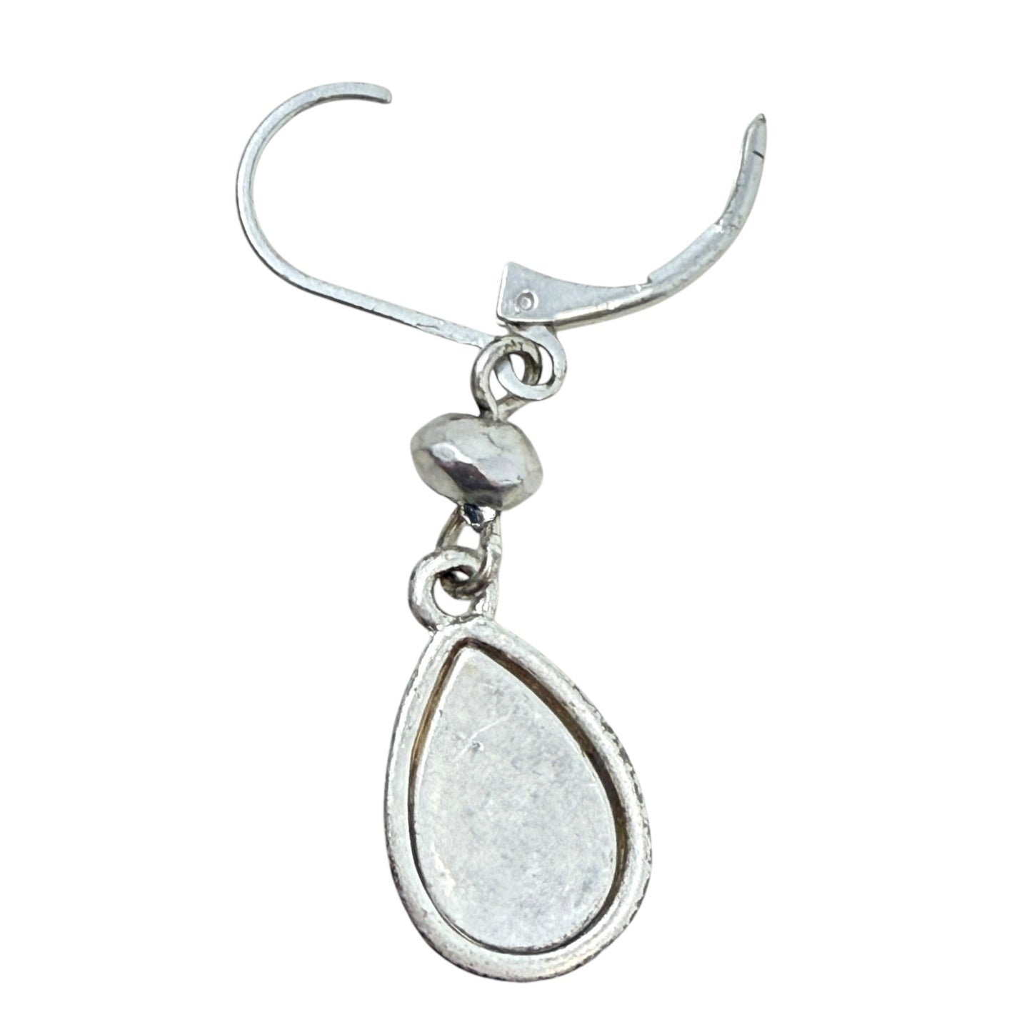 Silver Tone Teardrop Earrings By Unbranded