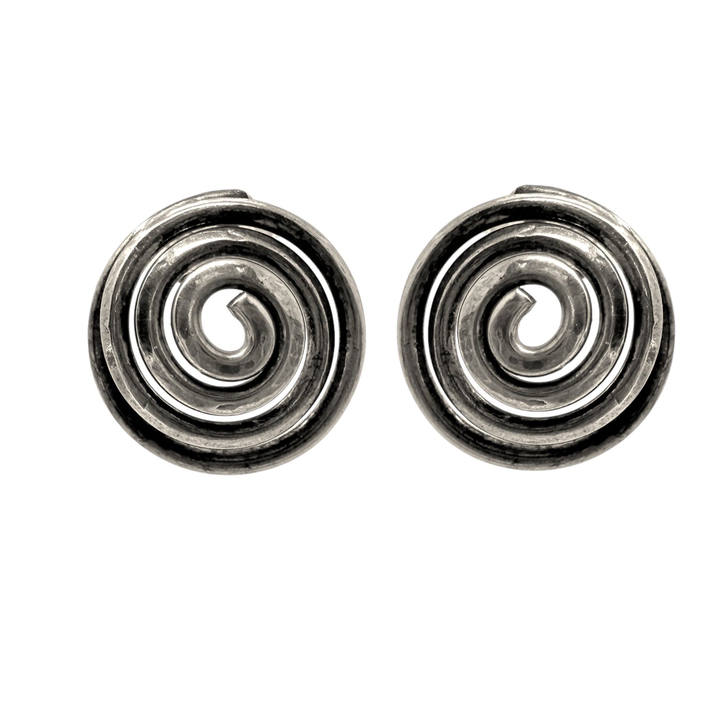 Sterling Silver Spiral Post Earrings By Unbranded