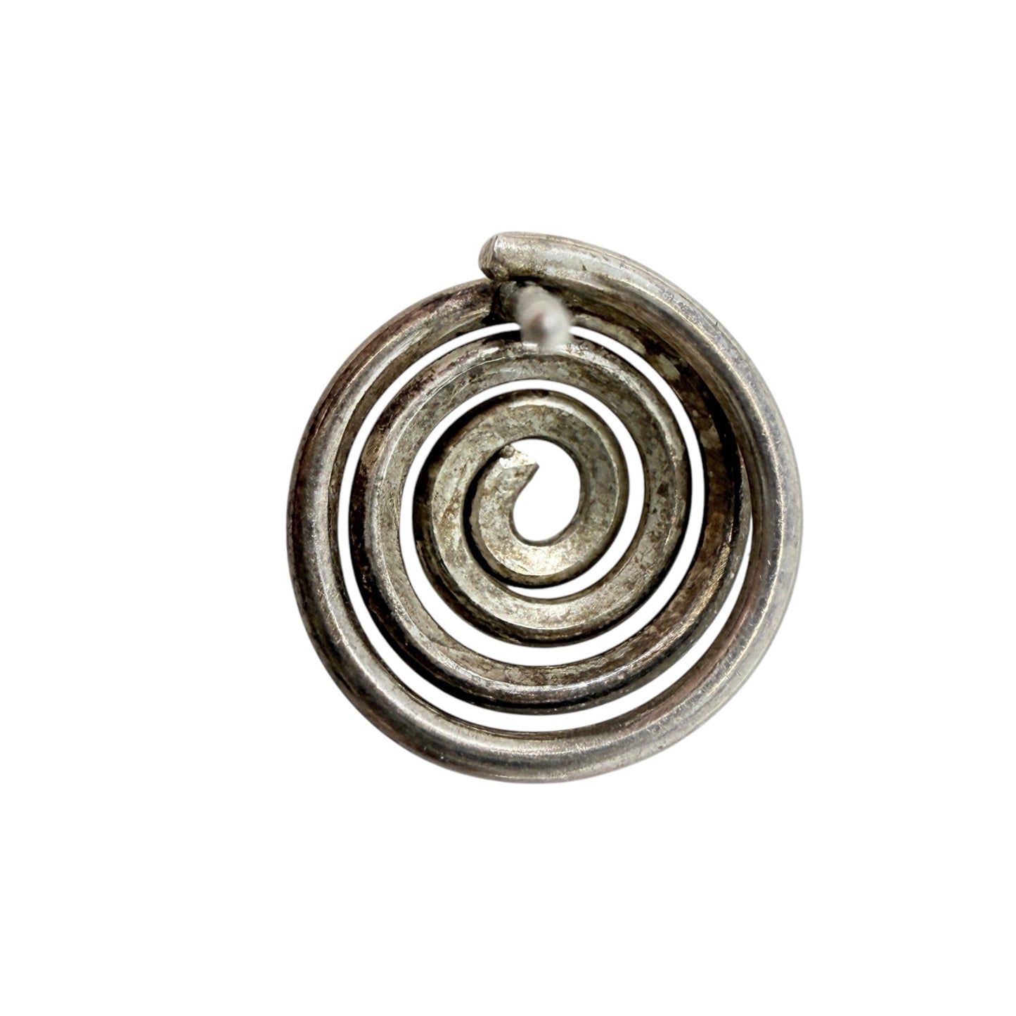 Sterling Silver Spiral Post Earrings By Unbranded