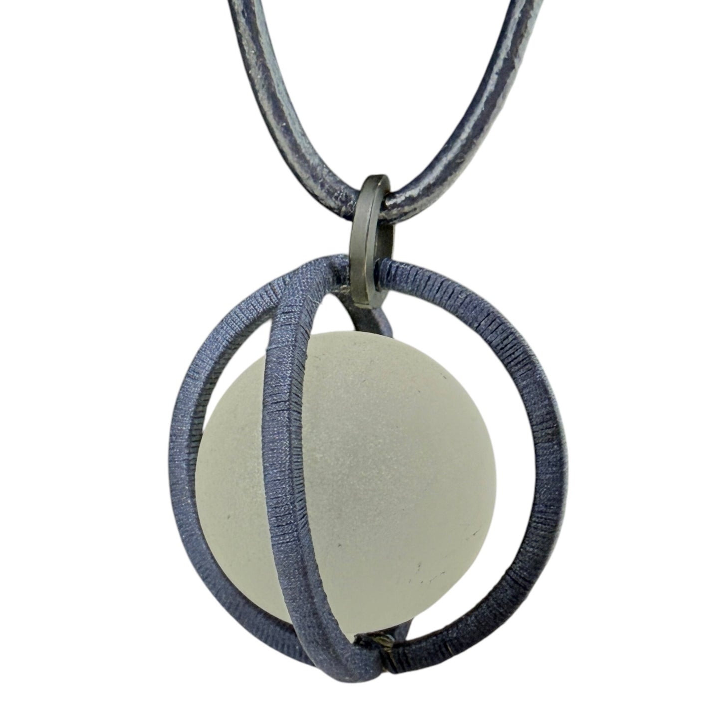 Suspended Glass Sphere Pendant Necklace By Unbranded