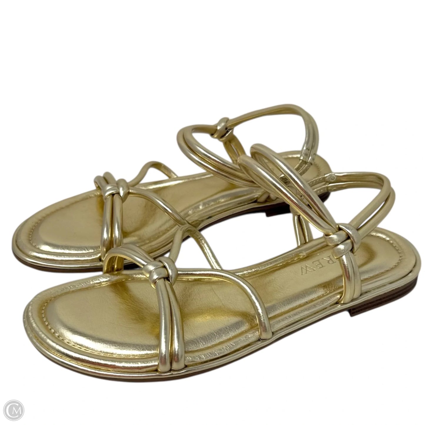 Knotted Ankle-Strap Sandals Flats By J. Crew In Gold, Size: 6.5