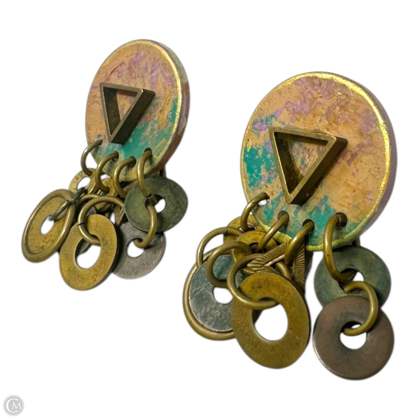 Vintage 1989 Mixed Media Earrings Dangle/drop By Jill Schwartz