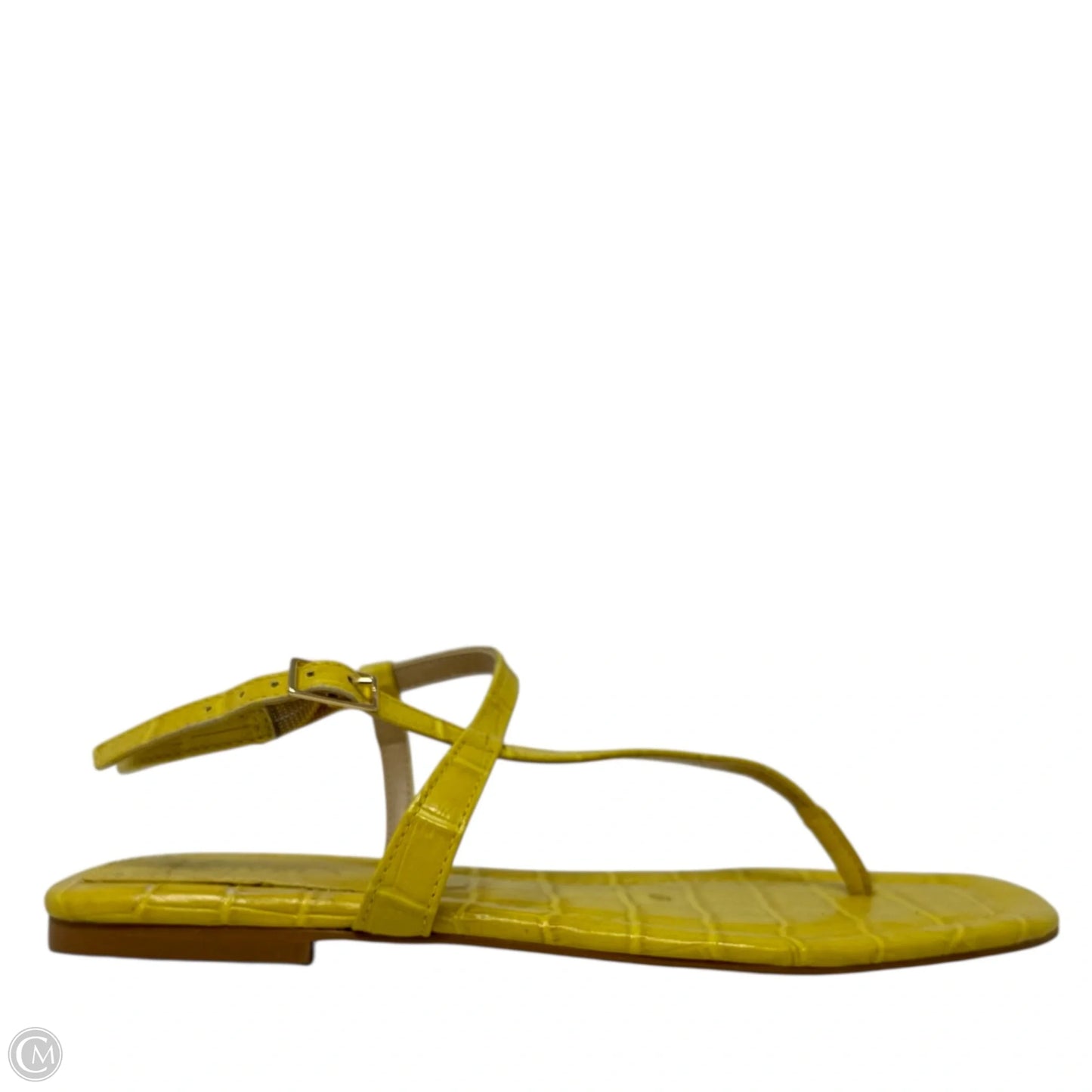 Kade Leather Croc Print Sandals By Carvela In Yellow, Size: 6