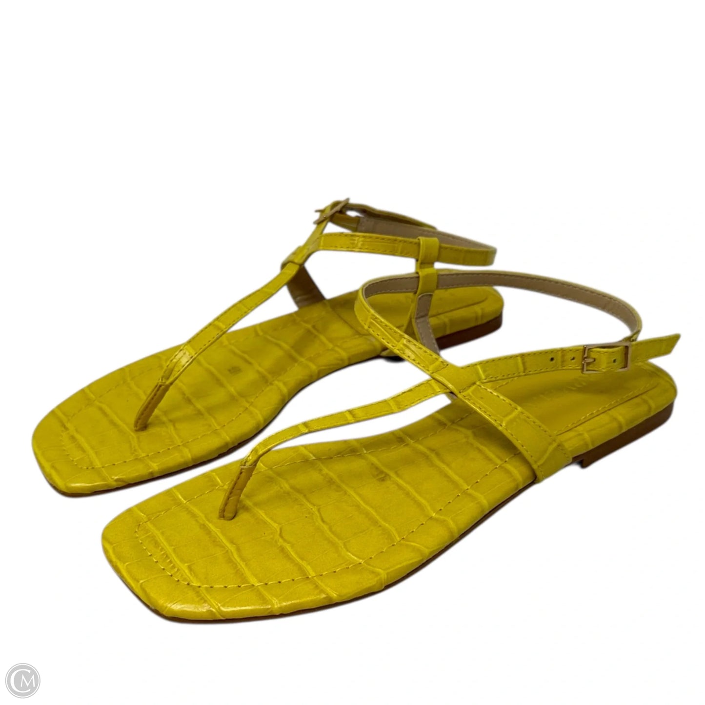 Kade Leather Croc Print Sandals By Carvela In Yellow, Size: 6