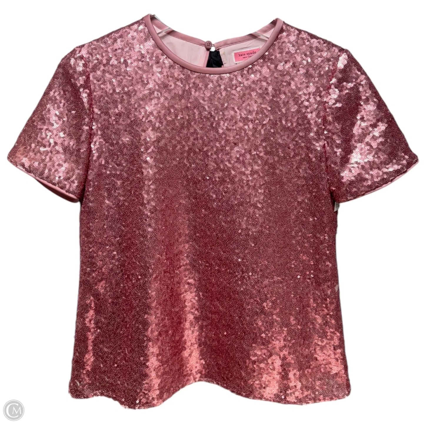 Sequin Bow-Back Top Designer By Kate Spade In Dusty Ginger, Size: XS