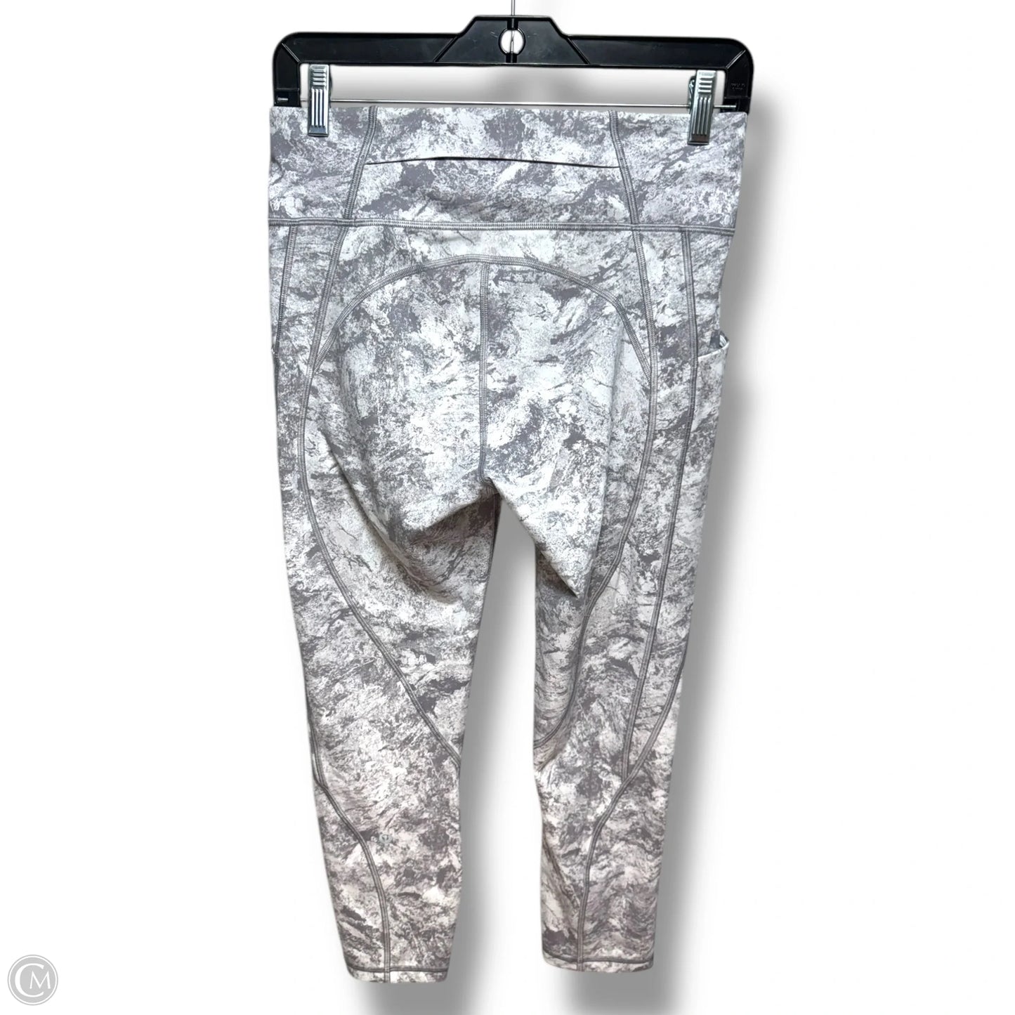 Athletic Leggings By Lululemon In Grey & White, Size: 8