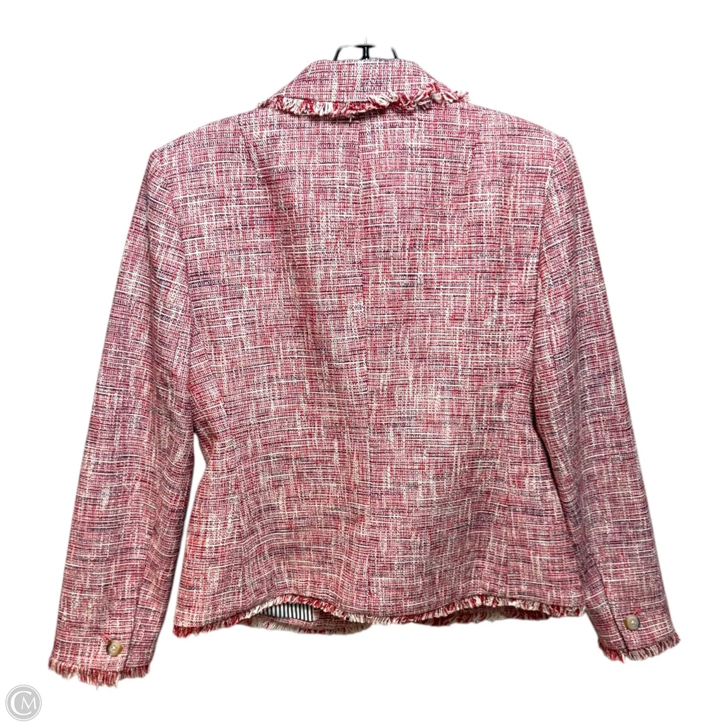 Tweed Fringe Blazer By Banana Republic In Red, Size: 6