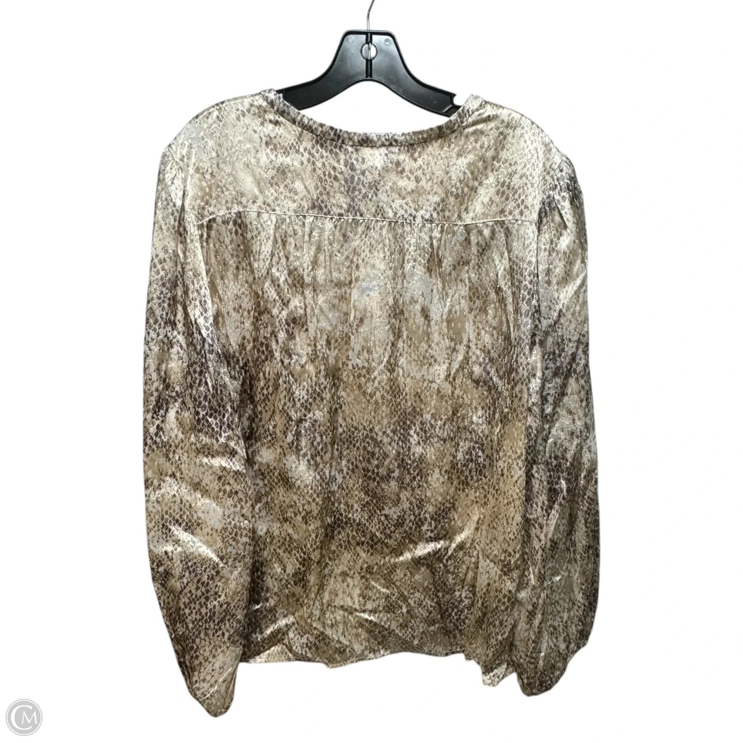 Glittering Sea Tie V Neck Blouse By Tommy Bahama In Snakeskin Print, Size: XL