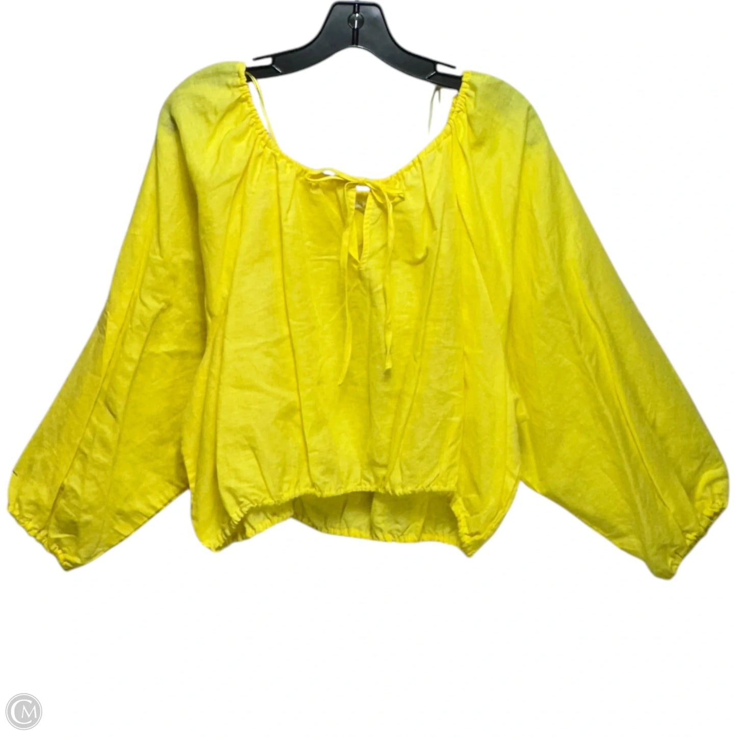 Blouse Long Sleeve By Chelsea And Violet In Yellow, Size: Xl